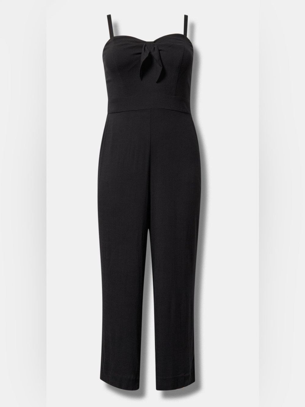 Torrid Sleeveless Tie-Front Wide-Leg Jumpsuit in Deep Black Size 3X